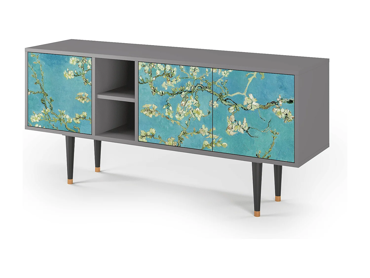 Mueble de TV - 150х69х41 cm - T5 - Almond Blossom, Cinza