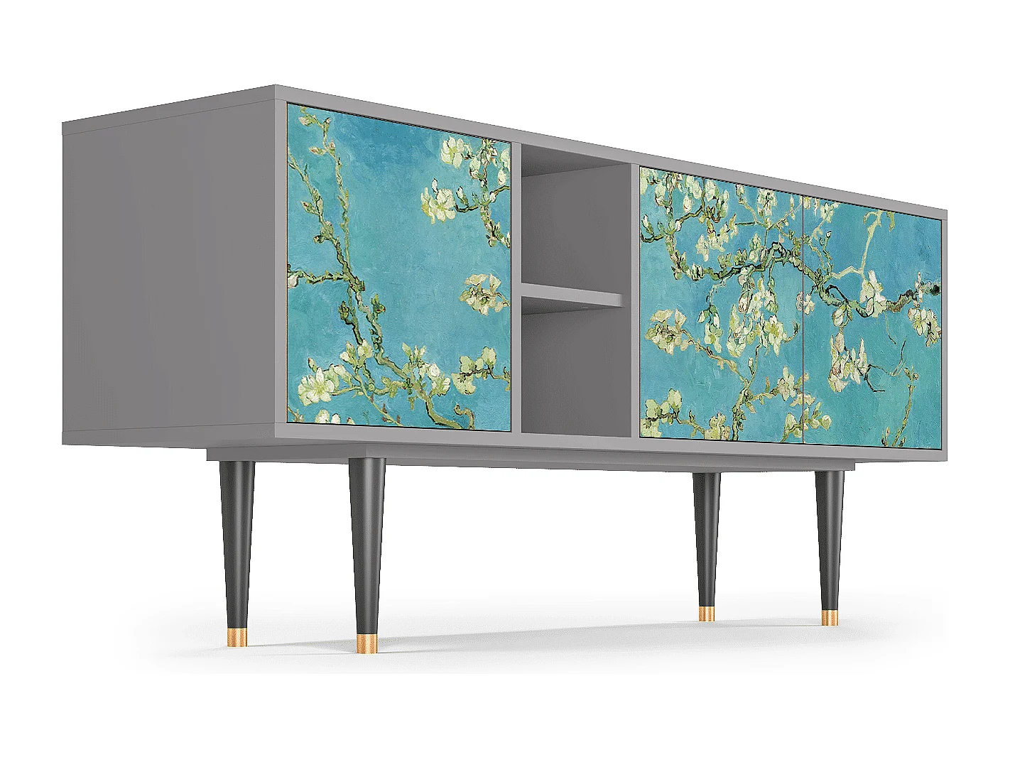 Mueble de TV - 150х69х41 cm - T5 - Almond Blossom, Cinza