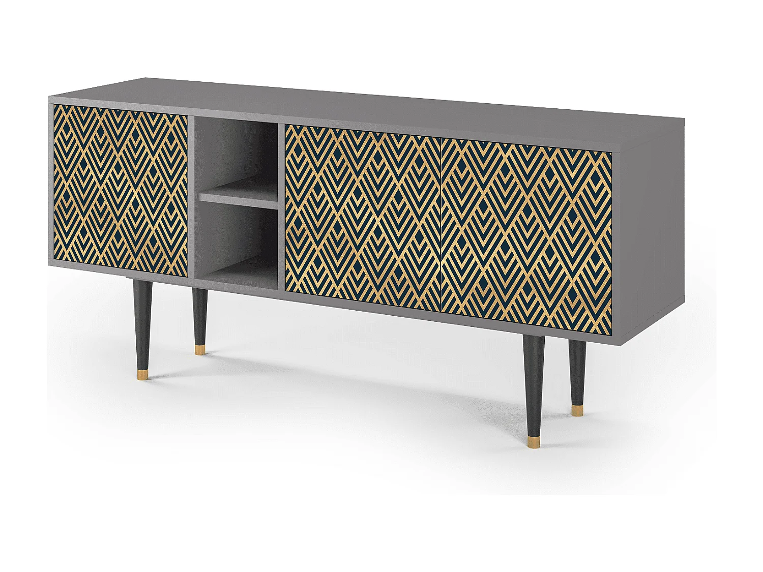 Meuble TV - 150х69х41 cm - T5 - Egypt Triangles, Gris