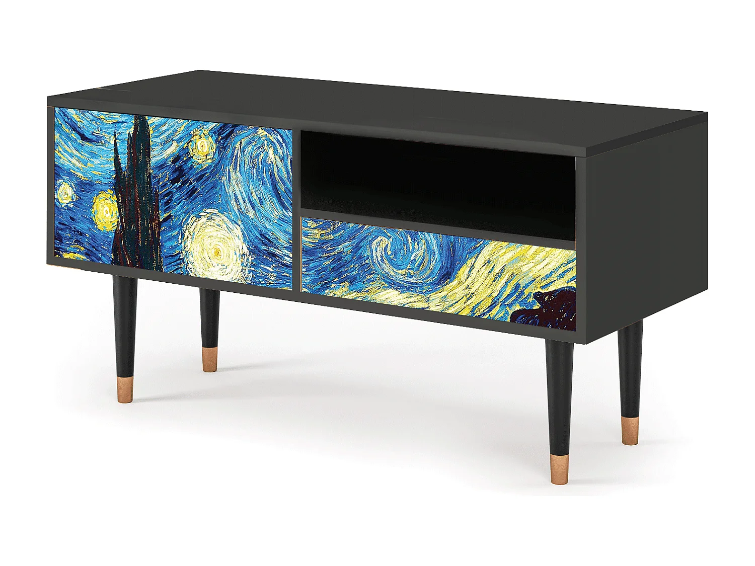 Szafka RTV - 115х59х48 cm - T3 - The Starry Night  , Antracyt