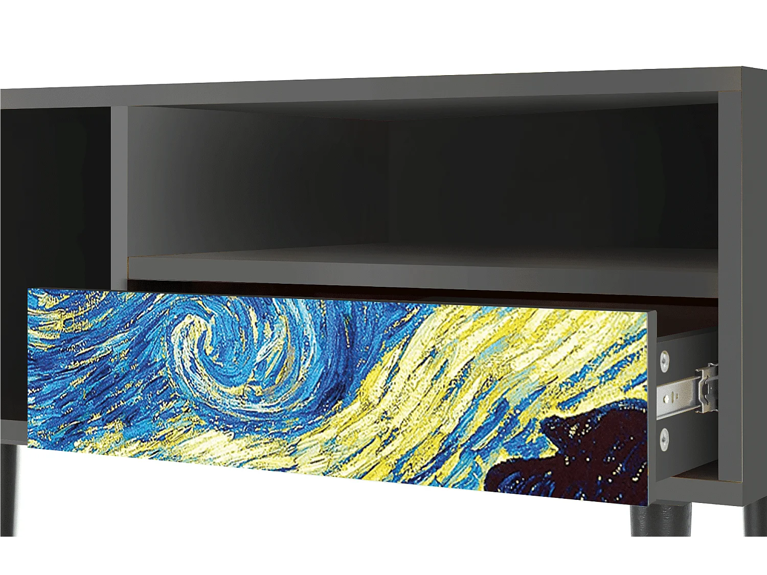 Szafka RTV - 115х59х48 cm - T3 - The Starry Night  , Antracyt