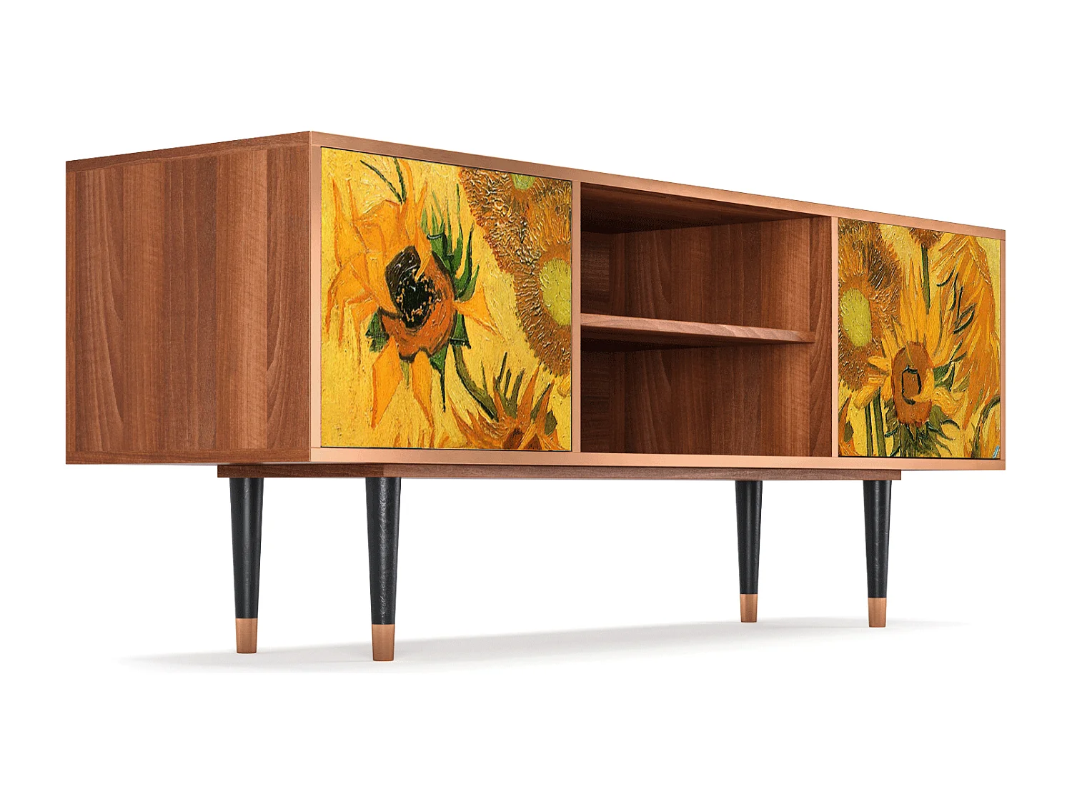 TV-meubel - 170х69х48 cm - T2 - Sunflowers, Walnoot