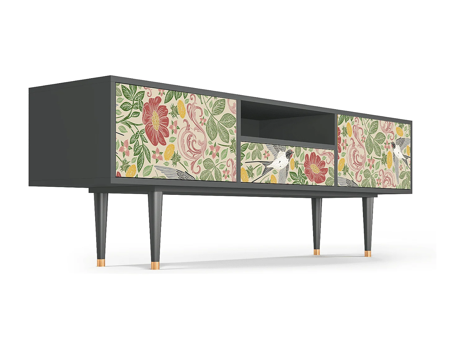 Mobile TV - 170х59х41 cm - T6 - Spring Swallow, Antracite