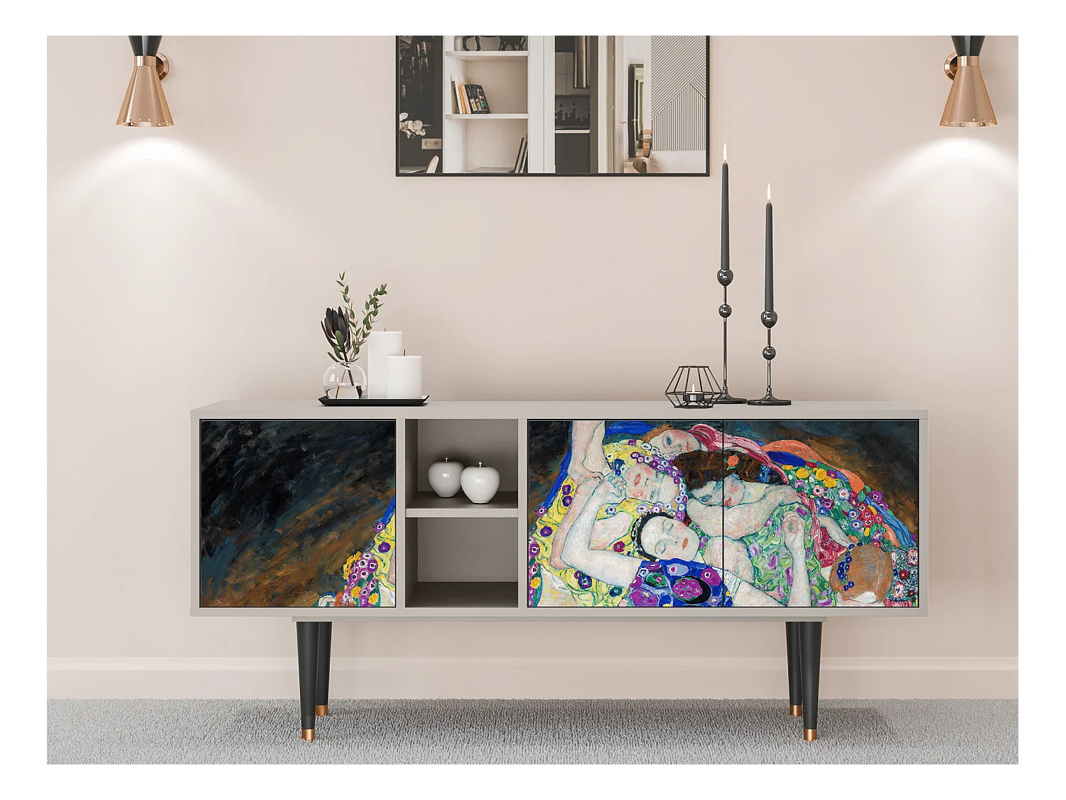 Meuble TV - 150х69х41 cm - T5 - The Maiden by Klimt, Sable