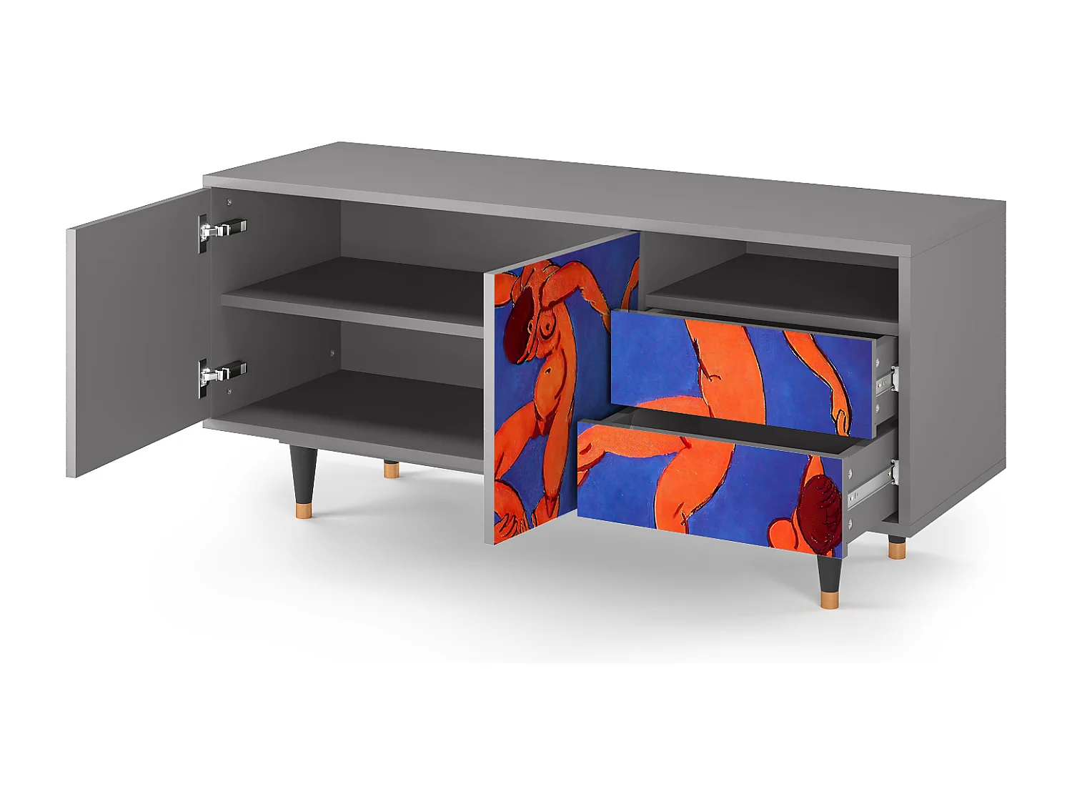 Szafka RTV - 125х56х41 cm - T7 - The Dance by Matisse , Szary