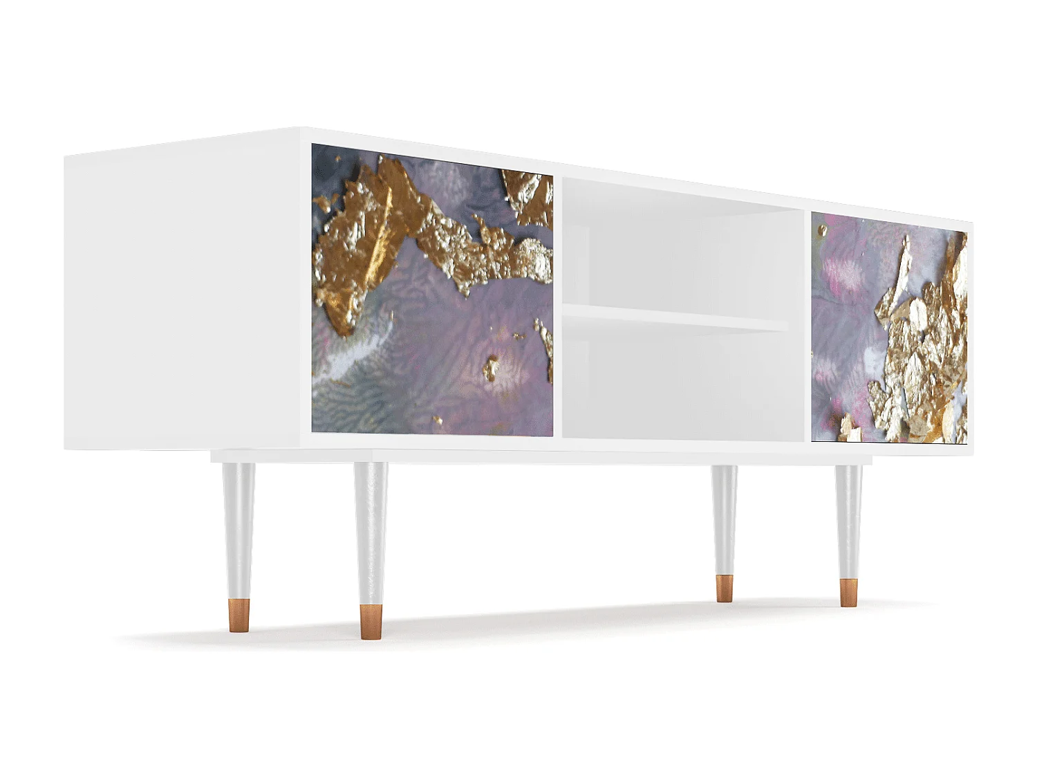 Szafka RTV - 170х69х48 cm - T2 - Planet Earth, Biały