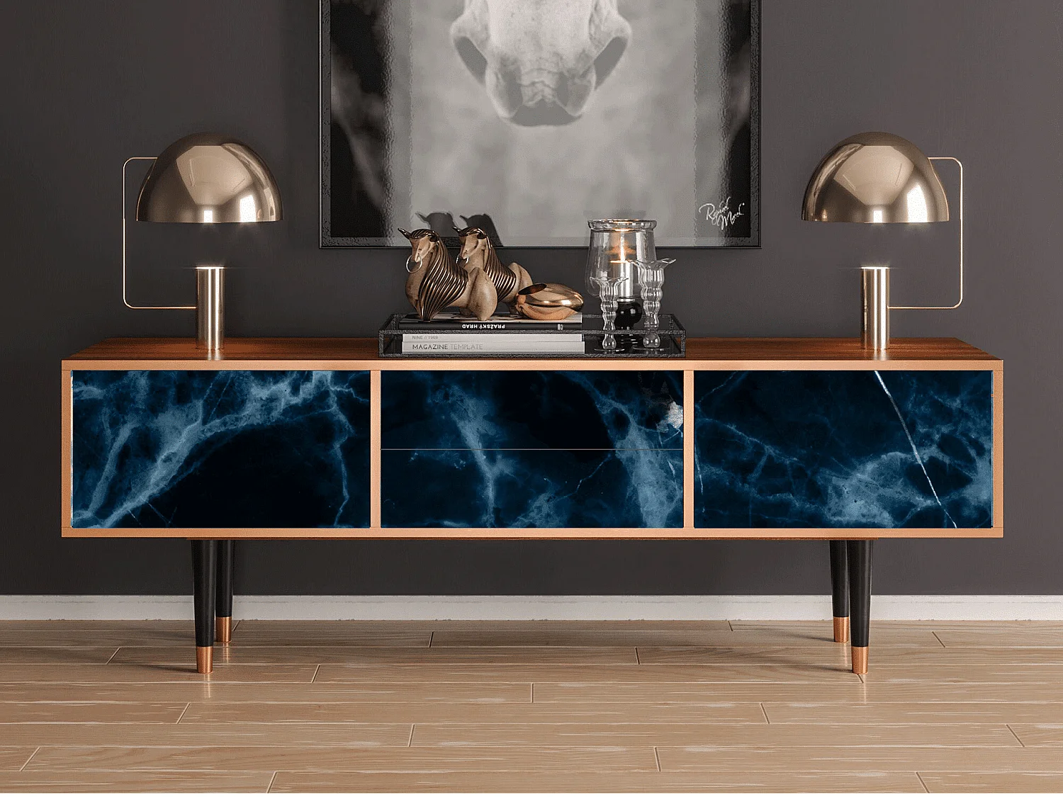 Meuble TV - 170х59х48 cm - T4 - Deep Ocean, Noyer