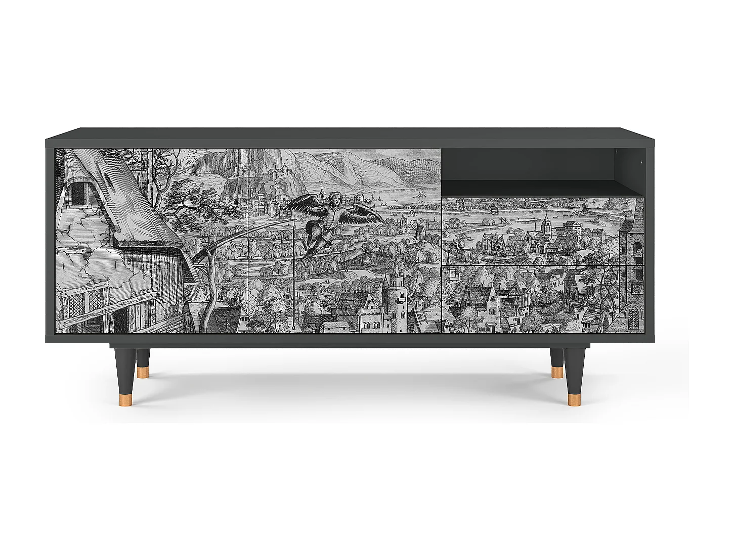 Mueble de TV - 125х56х41 cm - T7 - Departure, Antracita