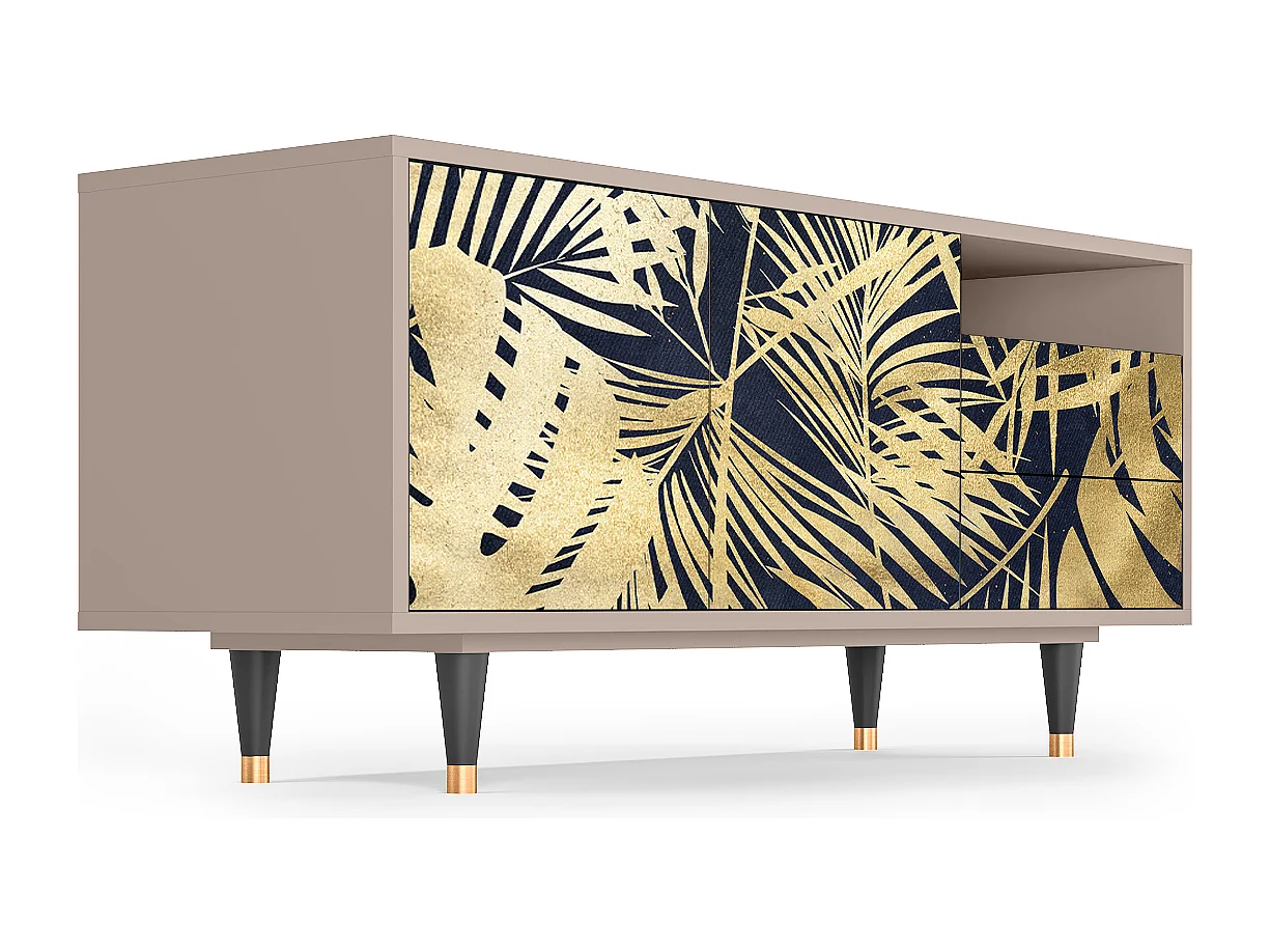 Meuble TV - 125х56х41 cm - T7 - Jungle Vibes, Latte