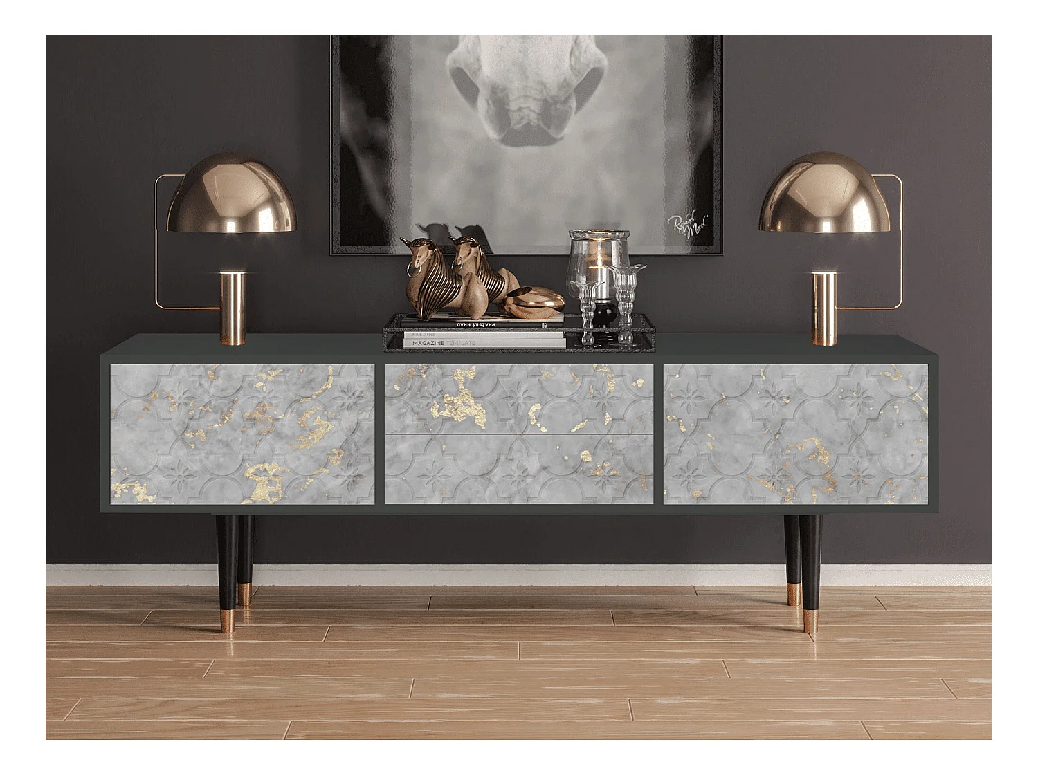 Meuble TV - 170х59х48 cm - T4 - Mariana Trench, Anthracite