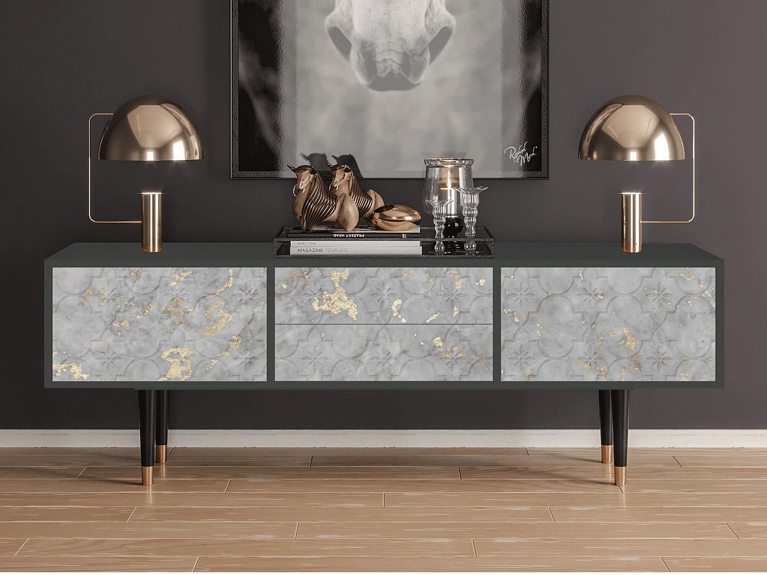 Mueble de TV - 170х59х48 cm - T4 - Mariana Trench, Antracita