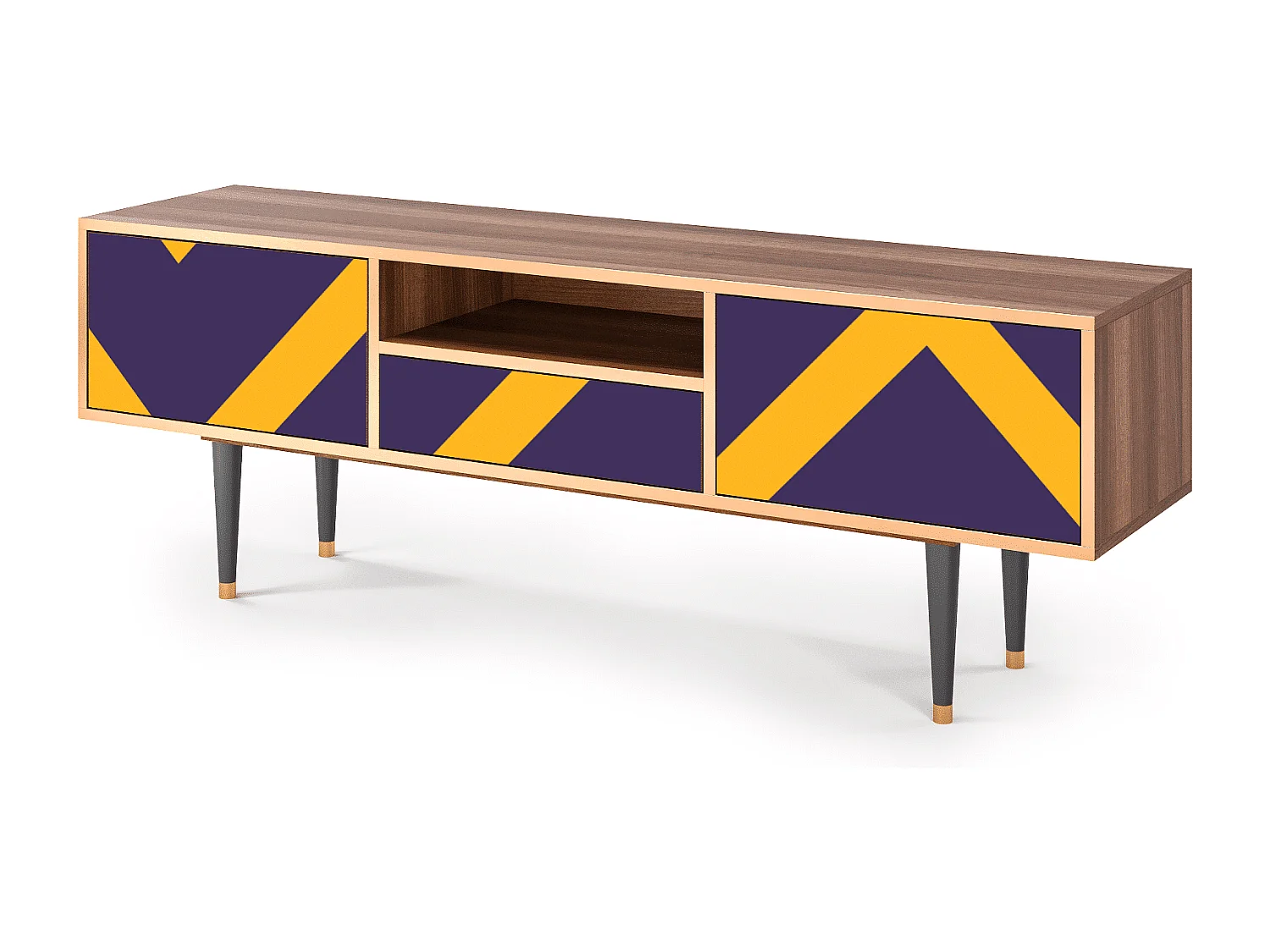 Mueble de TV - 170х59х41 cm - T6 - The Brightest Way, Nogueira