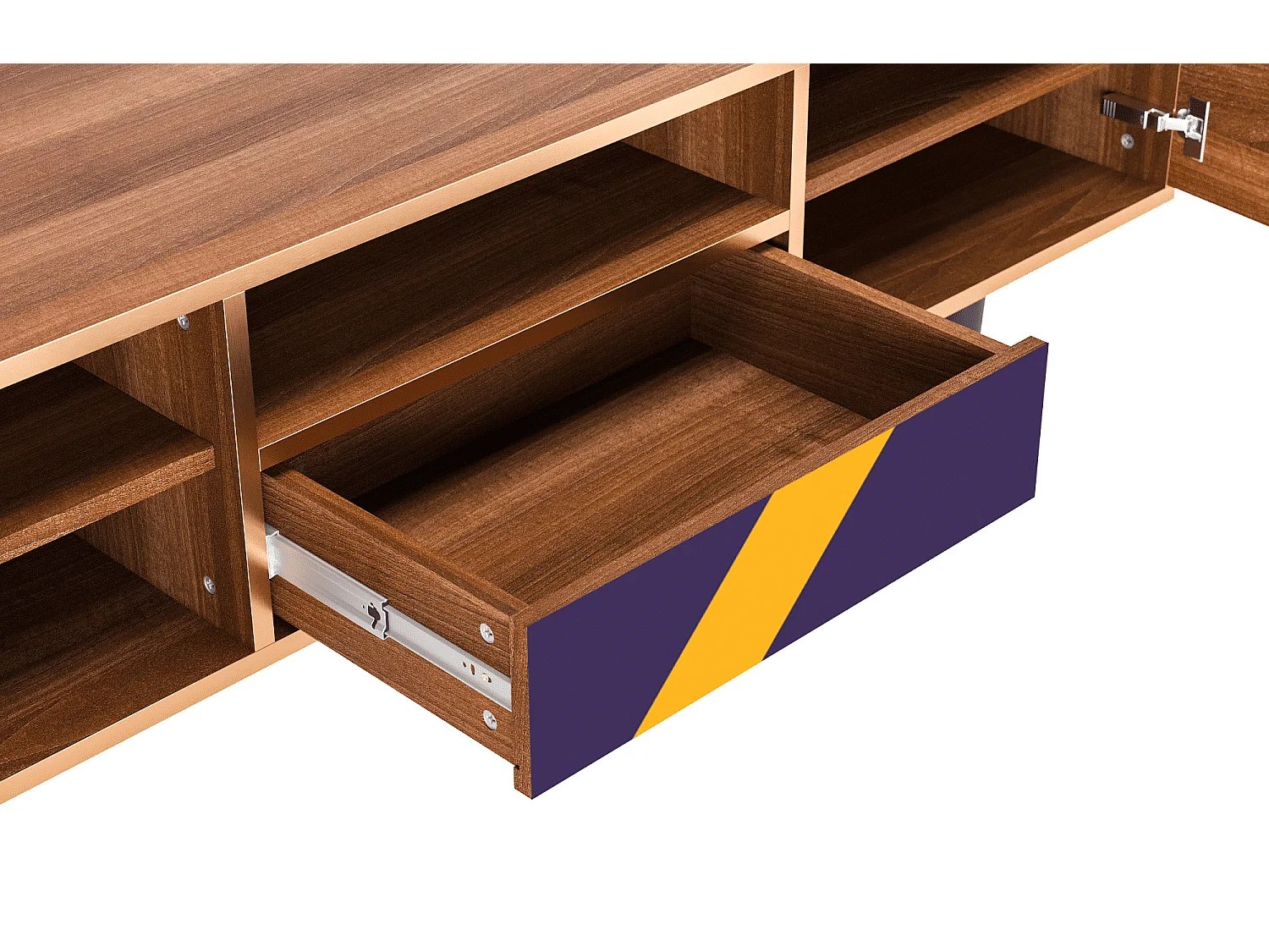 Mueble de TV - 170х59х41 cm - T6 - The Brightest Way, Nogueira