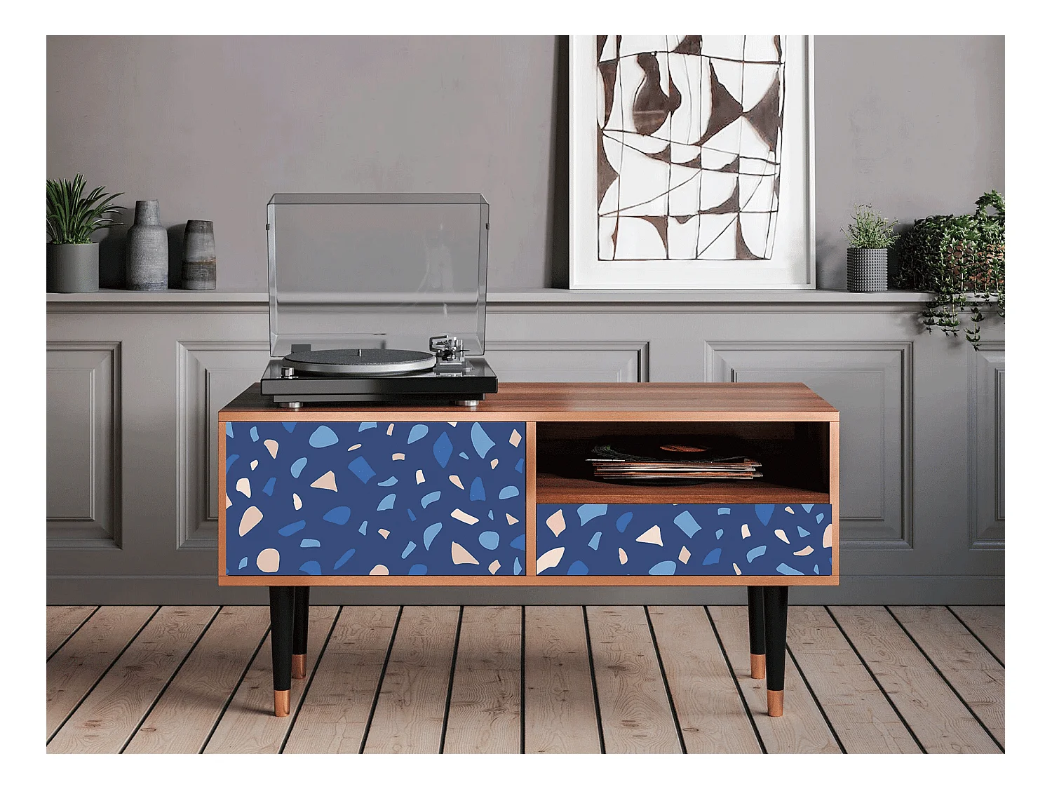 Mobile TV - 115х59х48 cm - T3 - Soap Whirpool, Noce