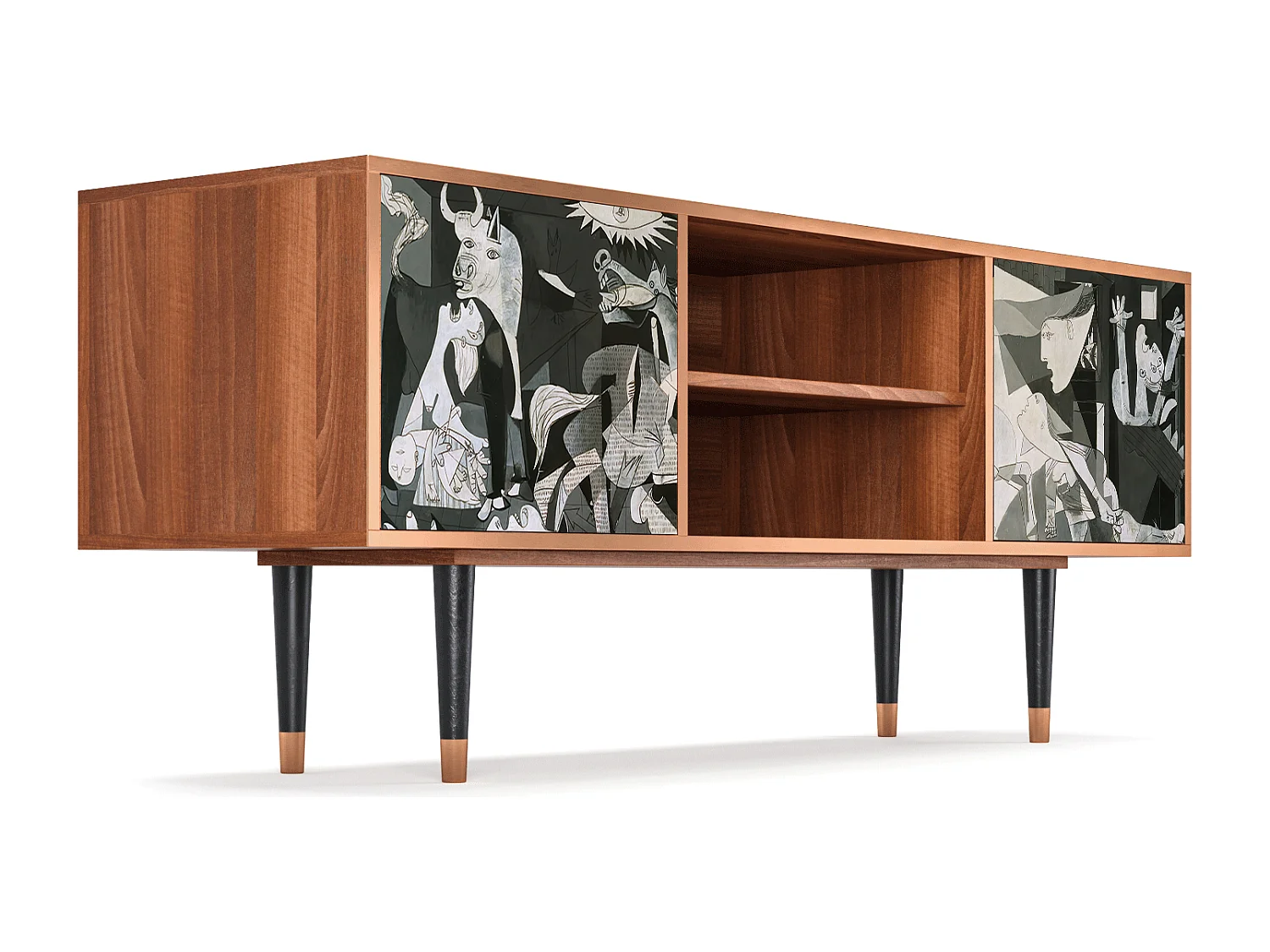 TV-meubel - 170х69х48 cm - T2 - Guernica by Picasso, Walnoot