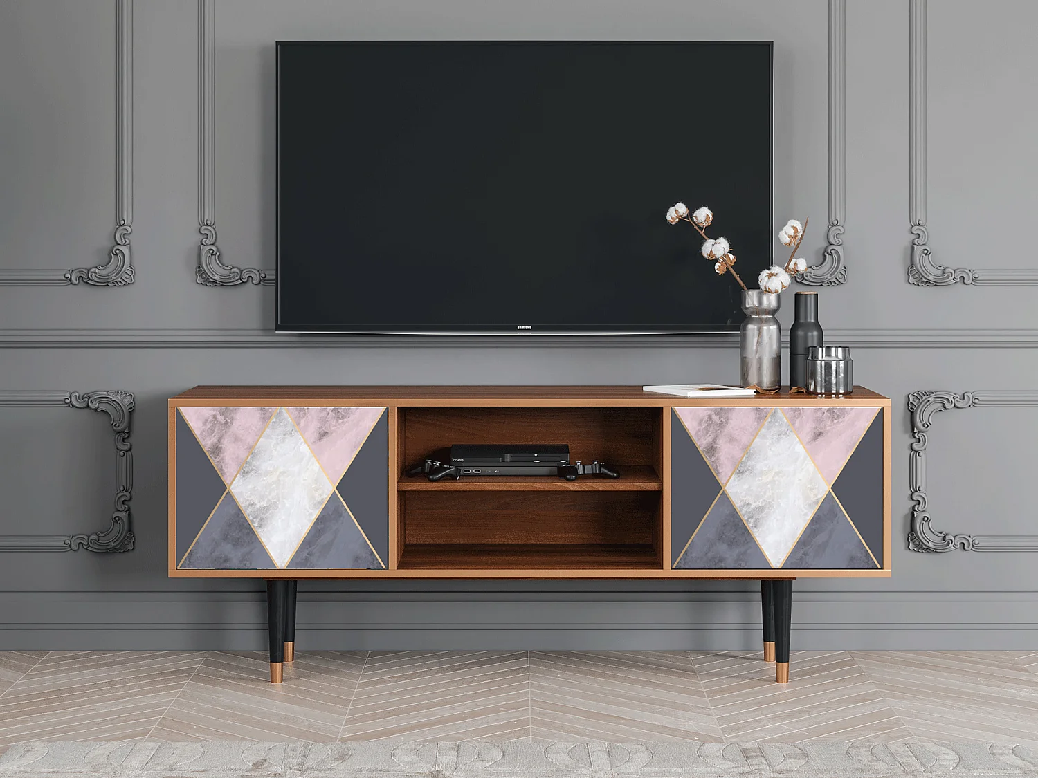 Meuble TV - 170х69х48 cm - T2 - Ideal Harmony, Noyer