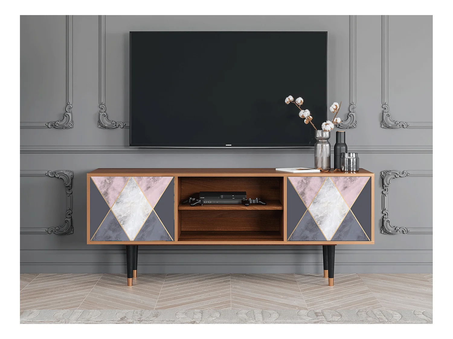 Meuble TV - 170х69х48 cm - T2 - Ideal Harmony, Noyer