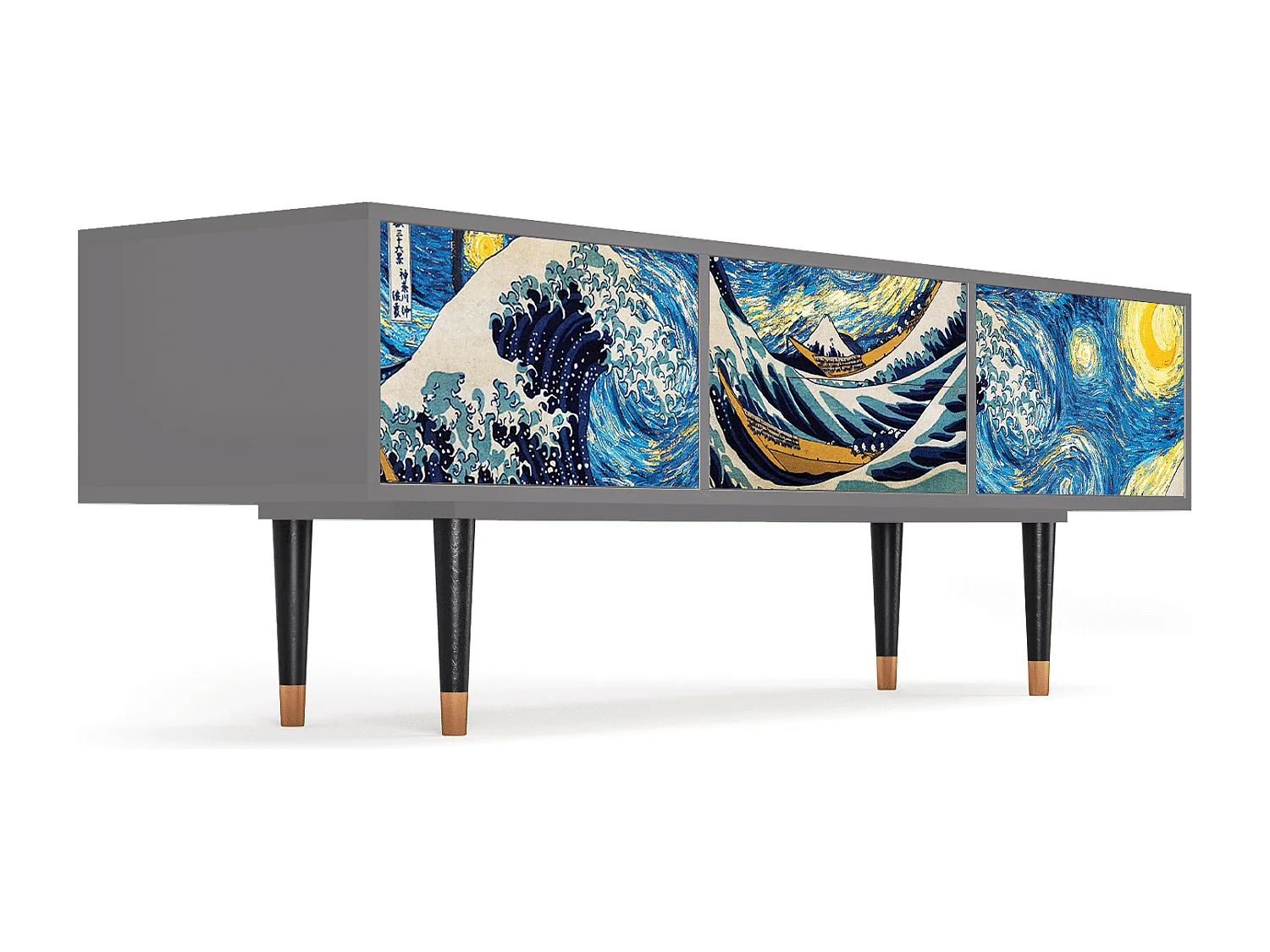 Mobile TV - 170х59х48 cm - T4 - Great Wave, Grigio