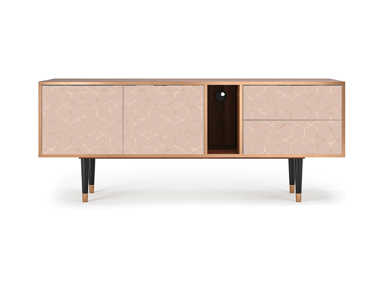 TV-Möbel - 170х69х48 cm - T1 - Rose Honeycomb, Walnuss