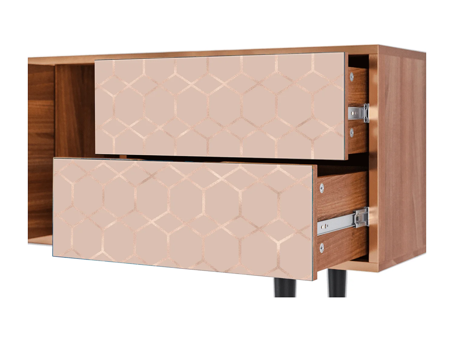 TV-Möbel - 170х69х48 cm - T1 - Rose Honeycomb, Walnuss
