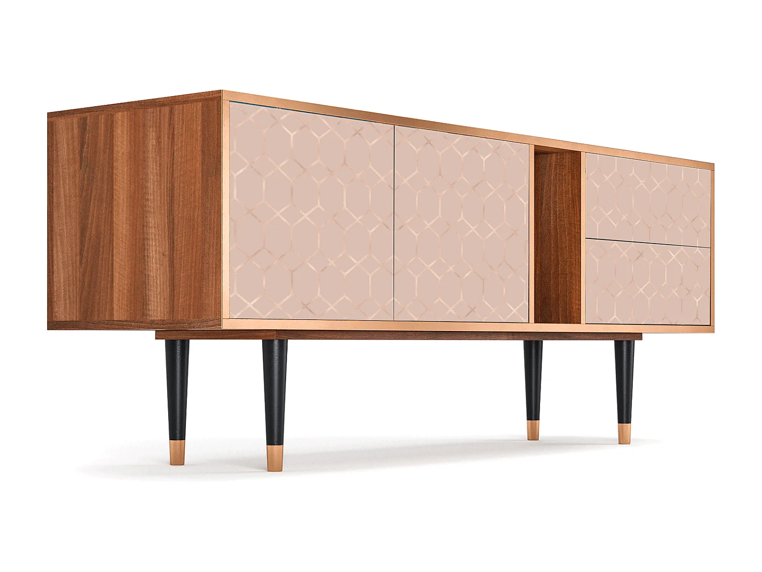 Szafka RTV - 170х69х48 cm - T1 - Rose Honeycomb, Orzech