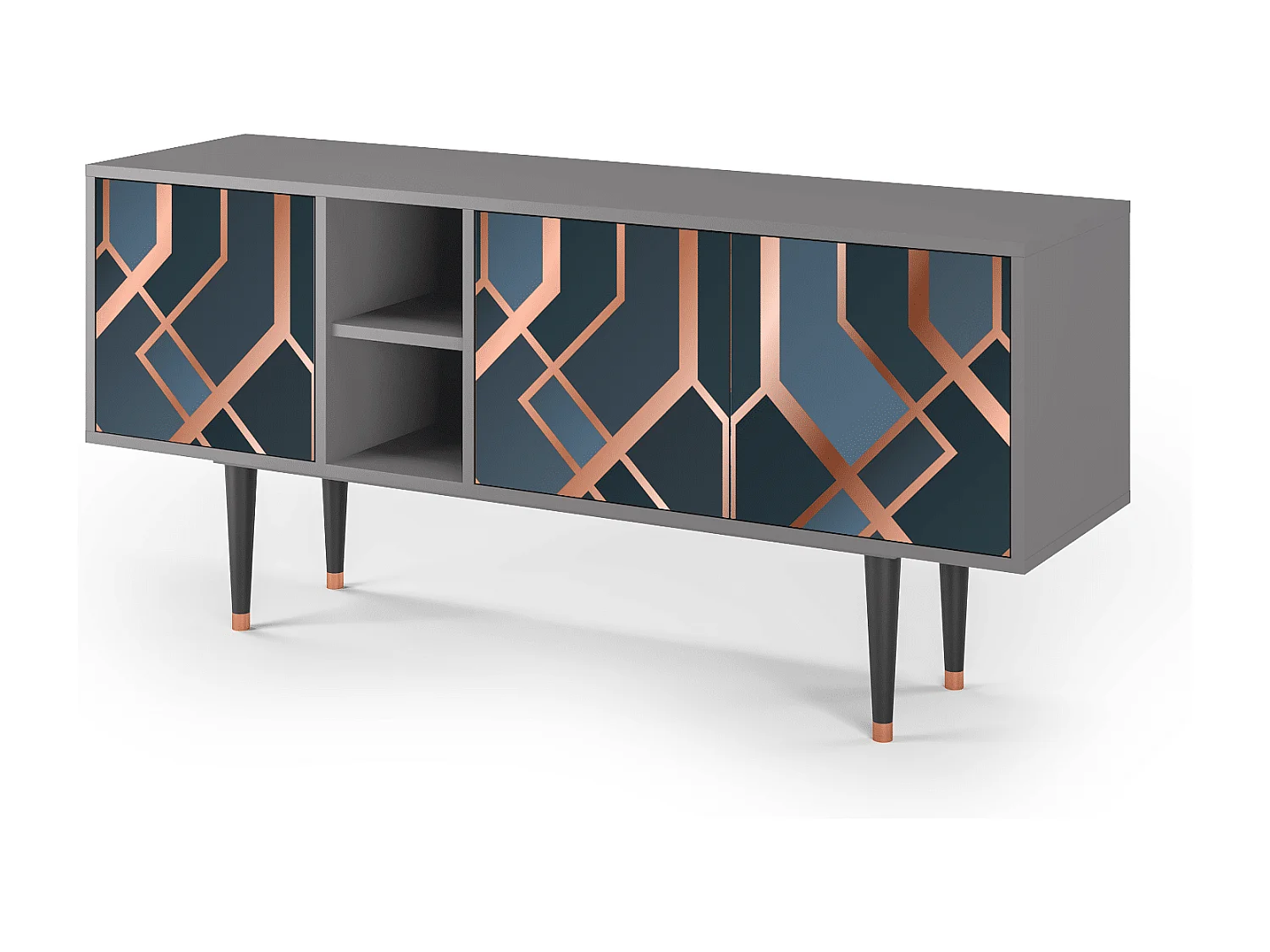 Meuble TV - 150х69х41 cm - T5 - Ashy 1920', Gris