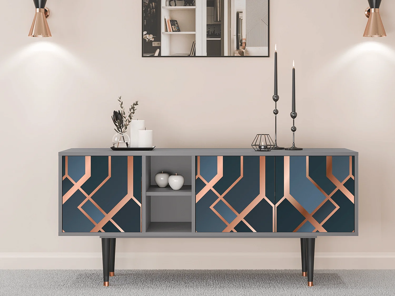 TV-meubel - 150х69х41 cm - T5 - Ashy 1920', Grijs