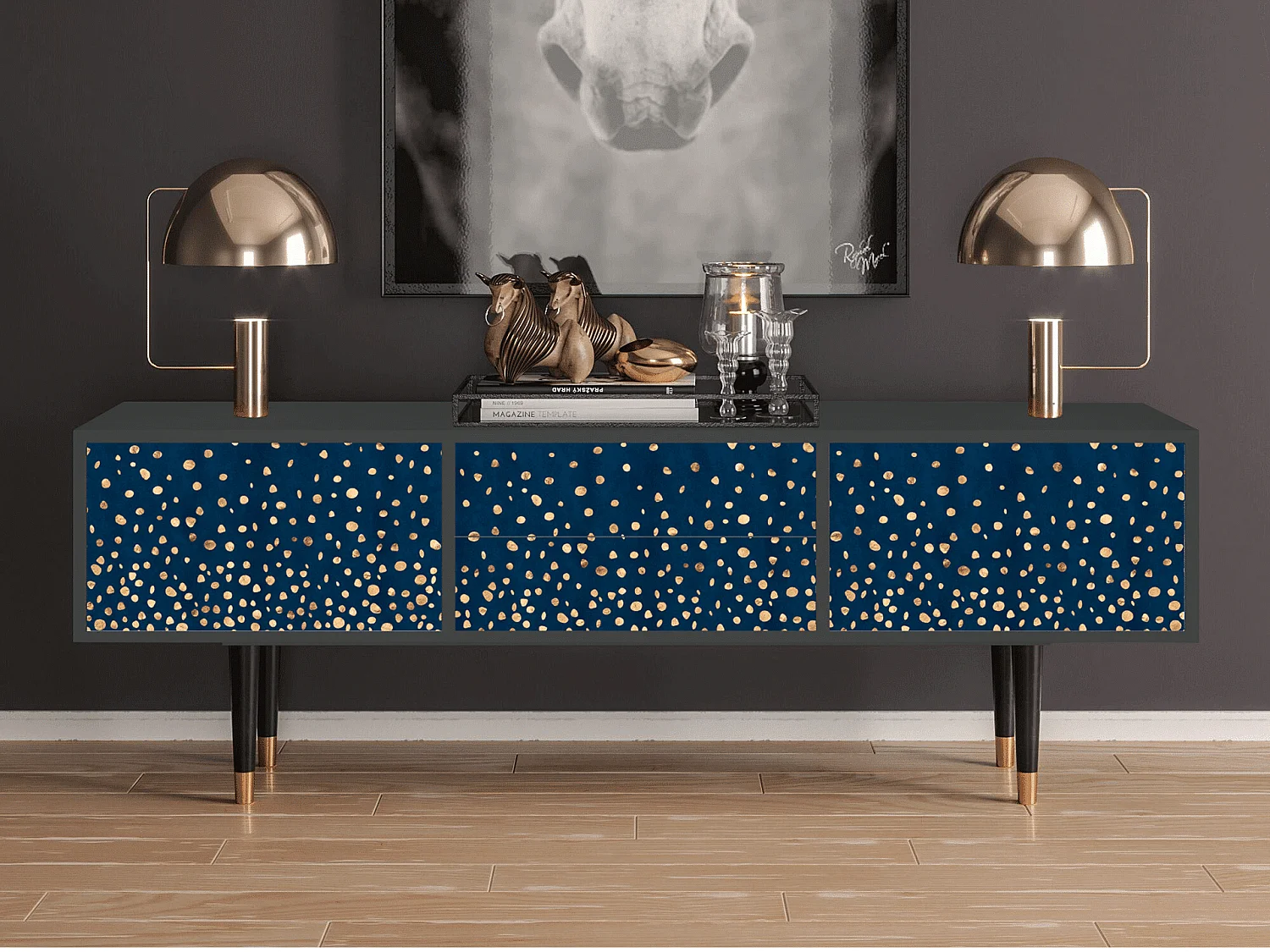 TV-Möbel - 170х59х48 cm - T4 - Night Skies, Anthrazit