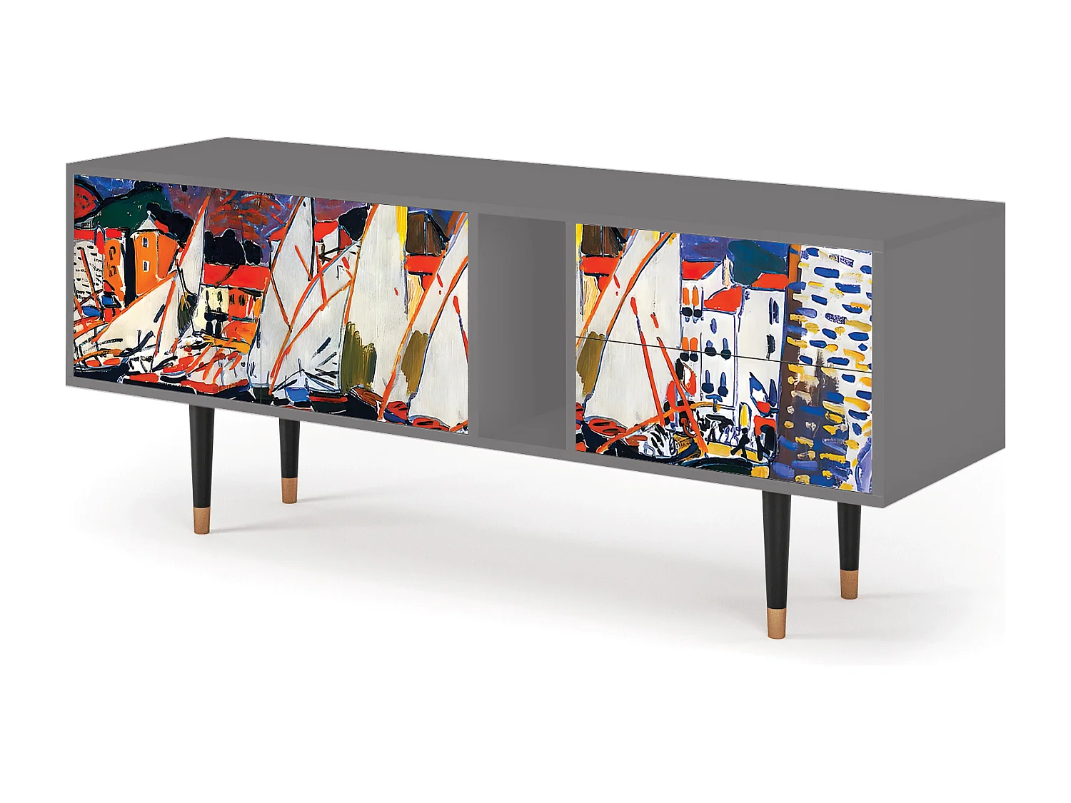 TV-meubel - 170х69х48 cm - T1 - Le Séchage des voiles , Grijs