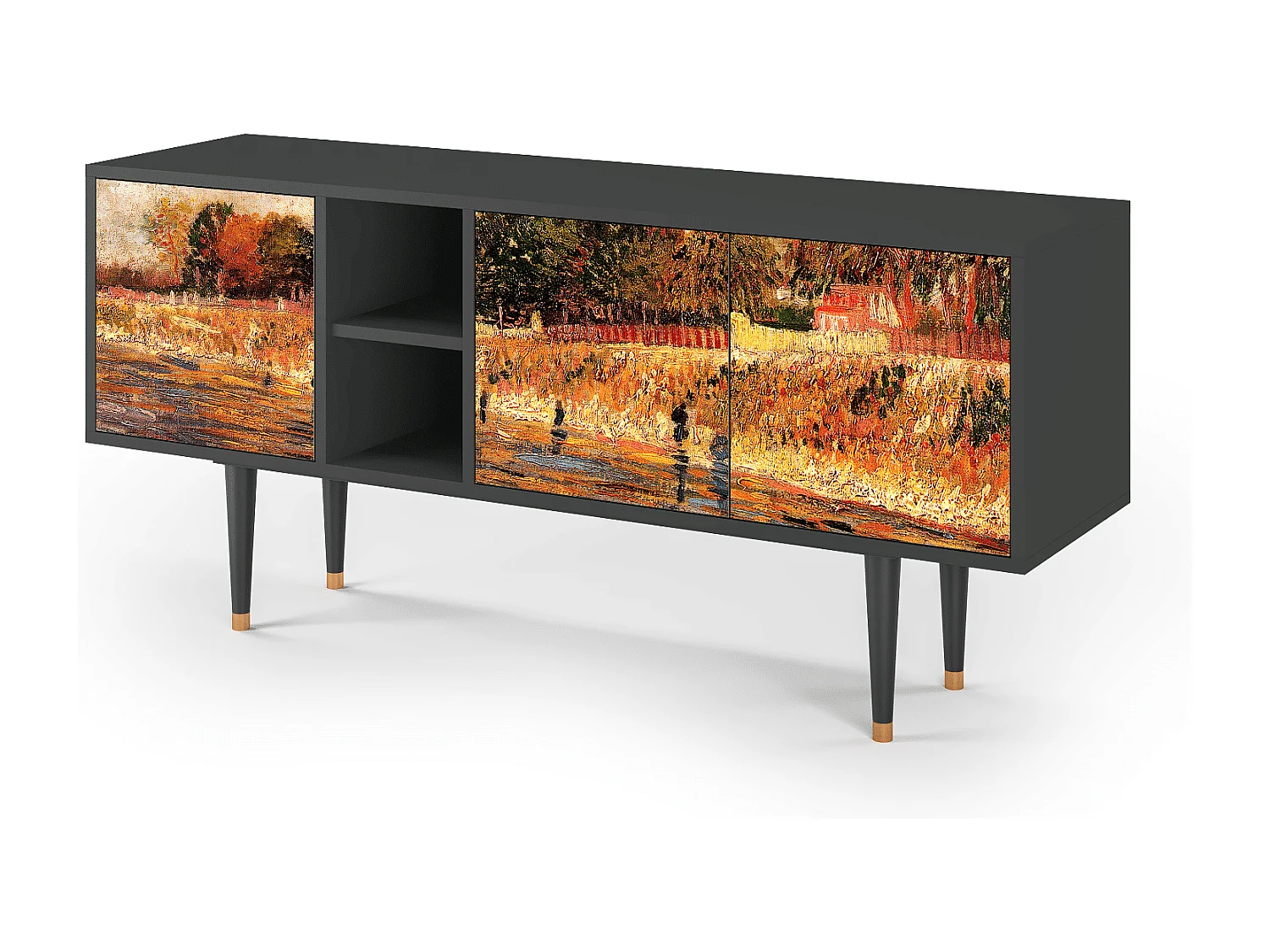 Szafka RTV - 150х69х41 cm - T5 - The Banks, Antracyt