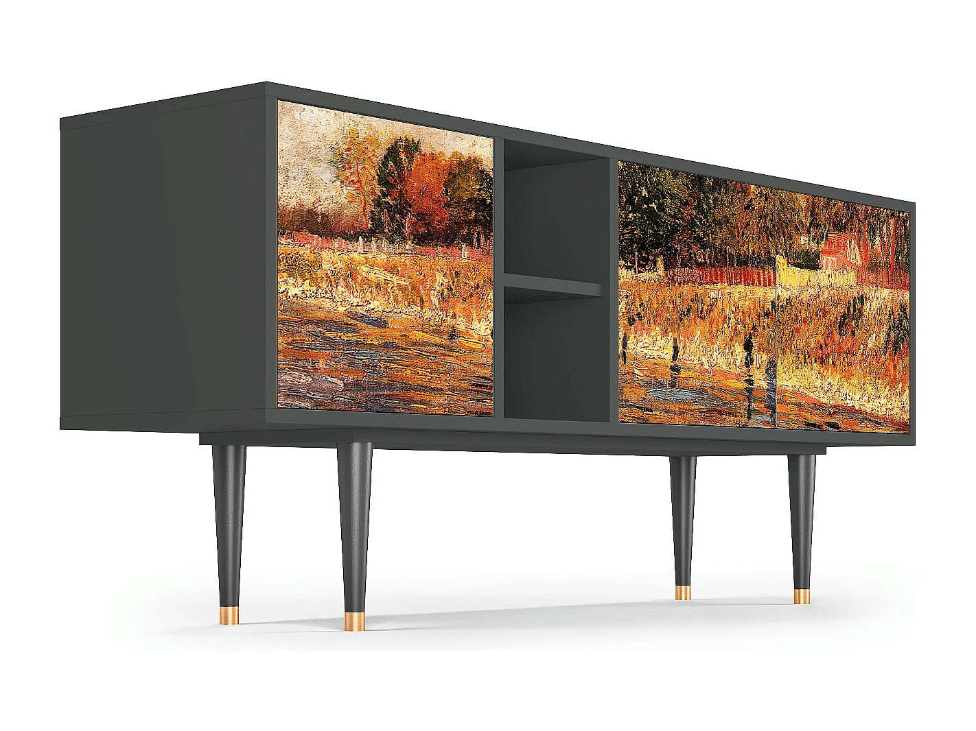 Mueble de TV - 150х69х41 cm - T5 - The Banks, Antracite