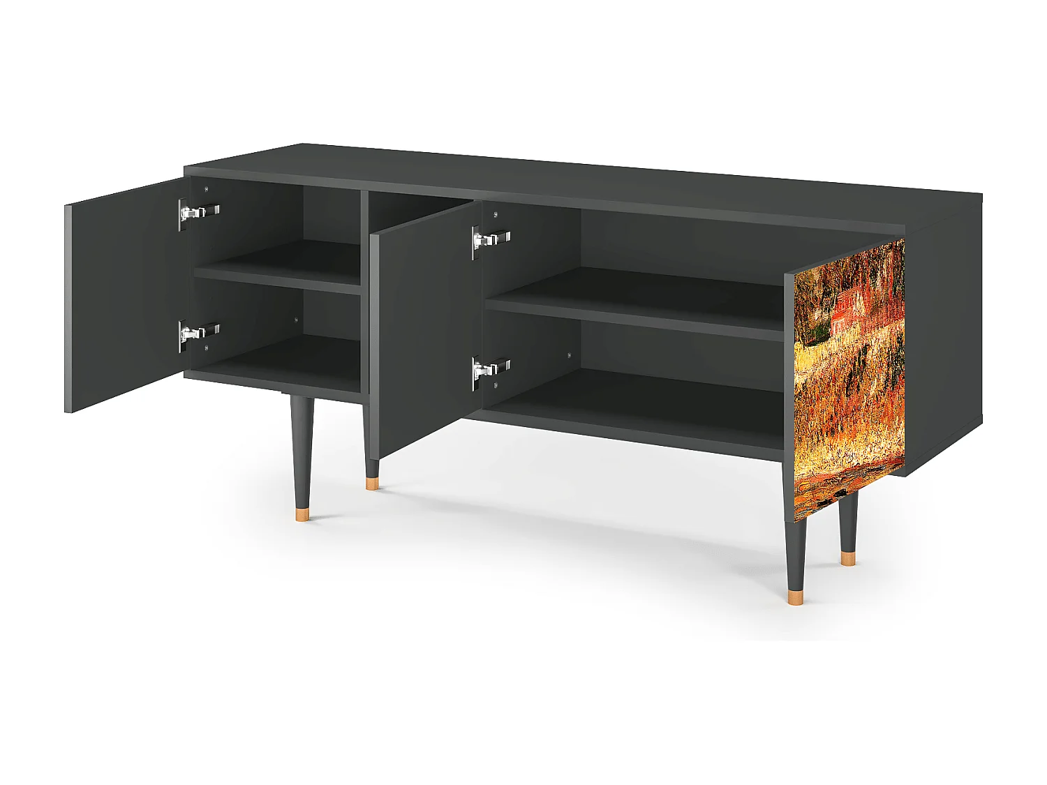 Mueble de TV - 150х69х41 cm - T5 - The Banks, Antracite