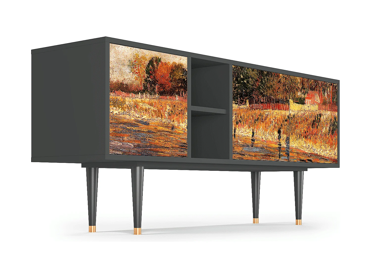 Szafka RTV - 150х69х41 cm - T5 - The Banks, Antracyt