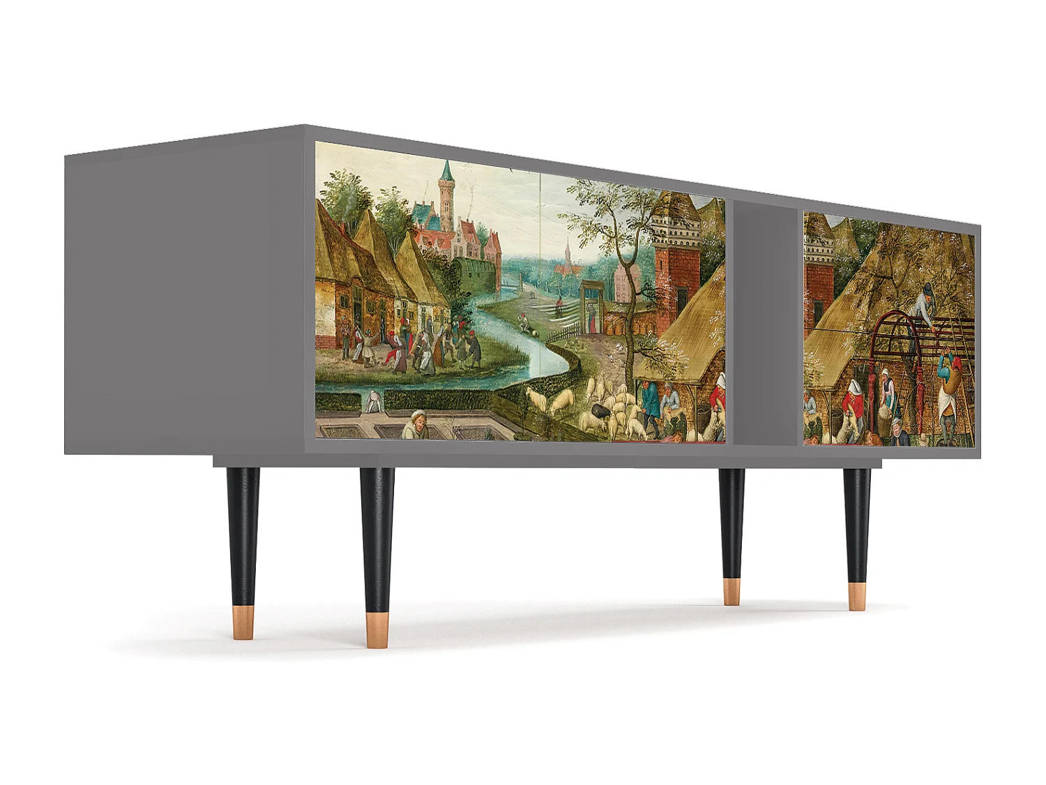 Mueble de TV - 170х69х48 cm - T1 - The Younger - Spring, Gris