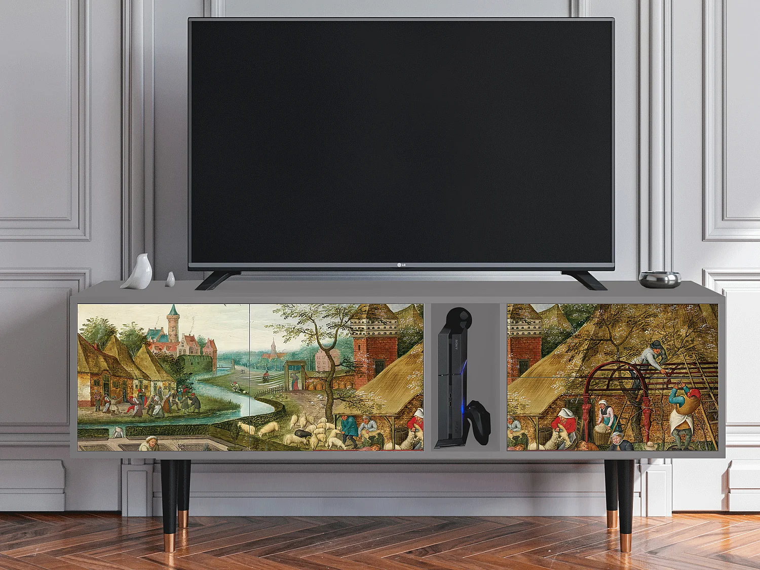 Mobile TV - 170х69х48 cm - T1 - The Younger - Spring, Grigio