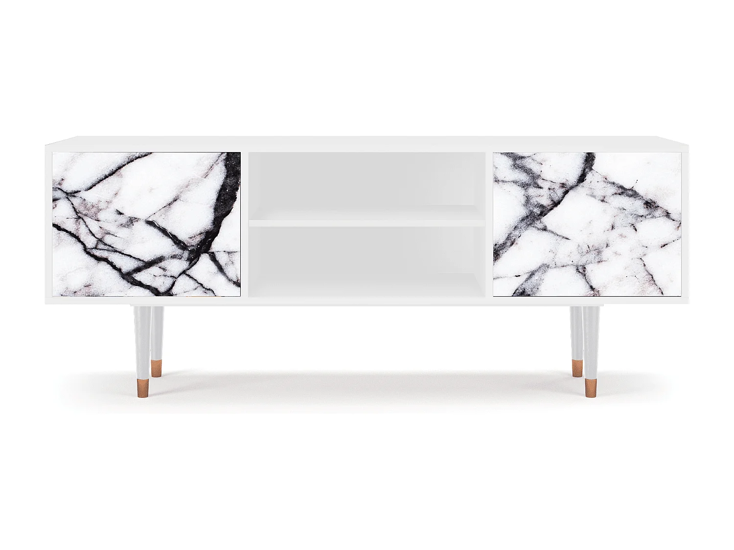 Szafka RTV - 170х69х48 cm - T2 - Raven Marble, Biały