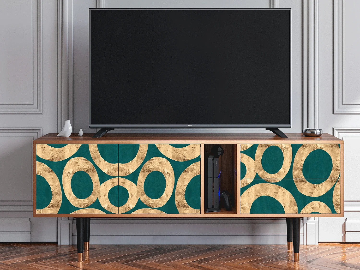 Meuble TV - 170х69х48 cm - T1 - Zircon Sphere, Noyer