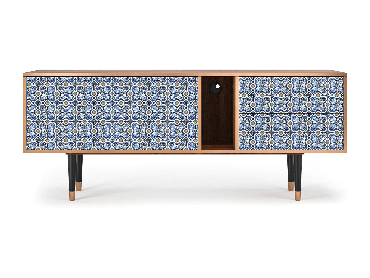 Meuble TV - 170х69х48 cm - T1 - Lovely Cornflowers, Noyer