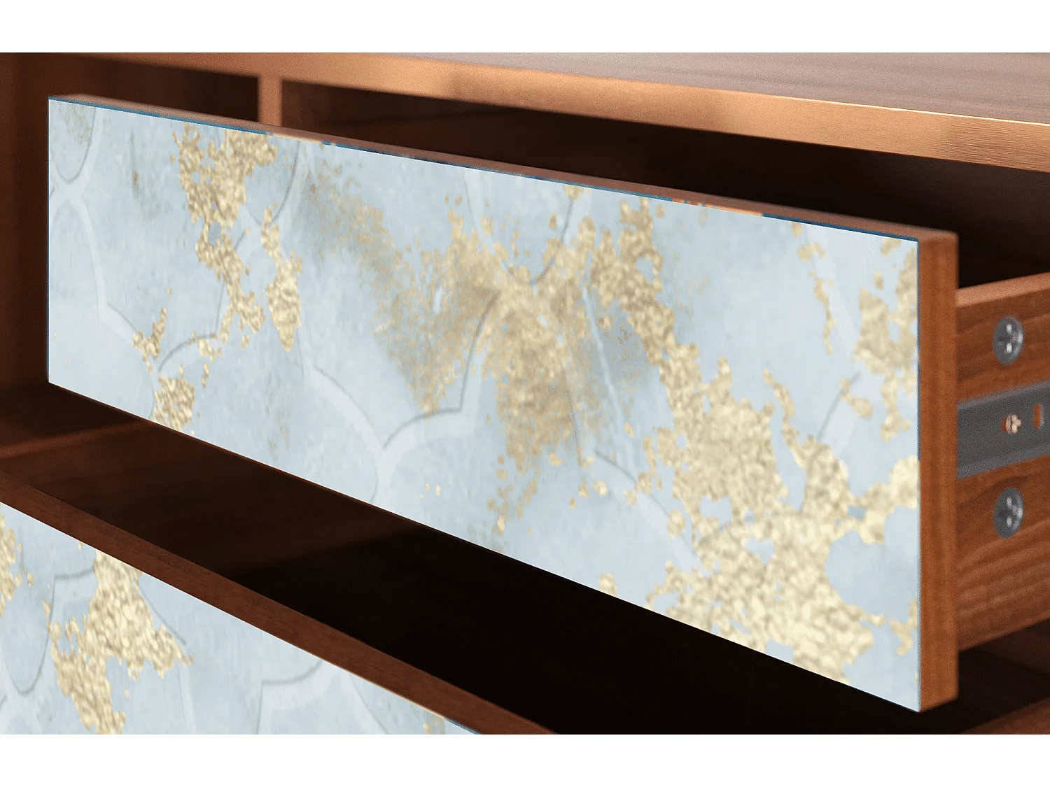 Mueble de TV - 170х59х48 cm - T4 - Golden Waves, Nogueira