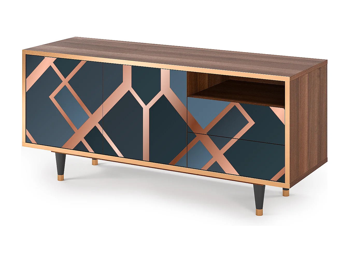 Meuble TV - 125х56х41 cm - T7 - Ashy 1920', Noyer