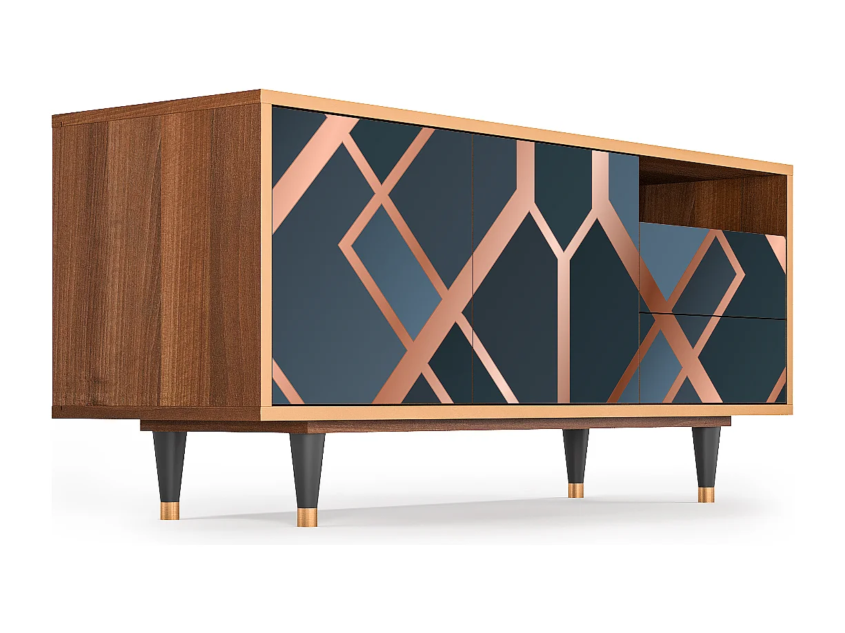 Meuble TV - 125х56х41 cm - T7 - Ashy 1920', Noyer