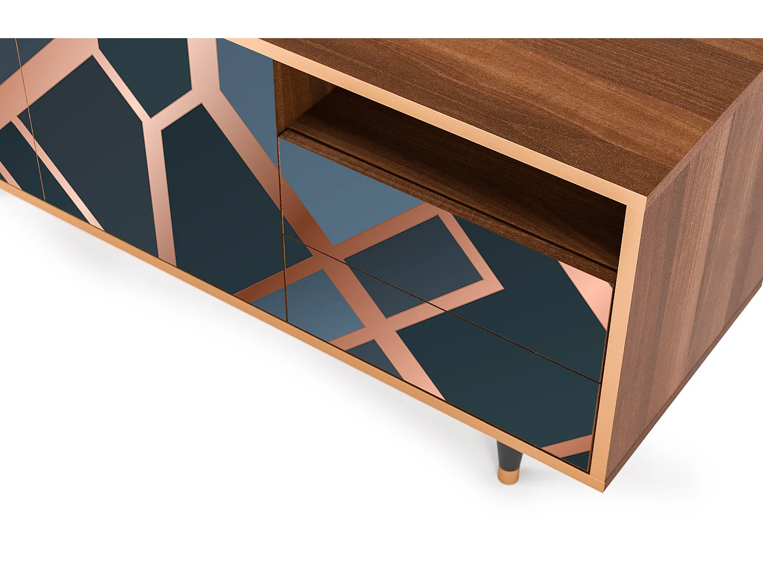 Meuble TV - 125х56х41 cm - T7 - Ashy 1920', Noyer