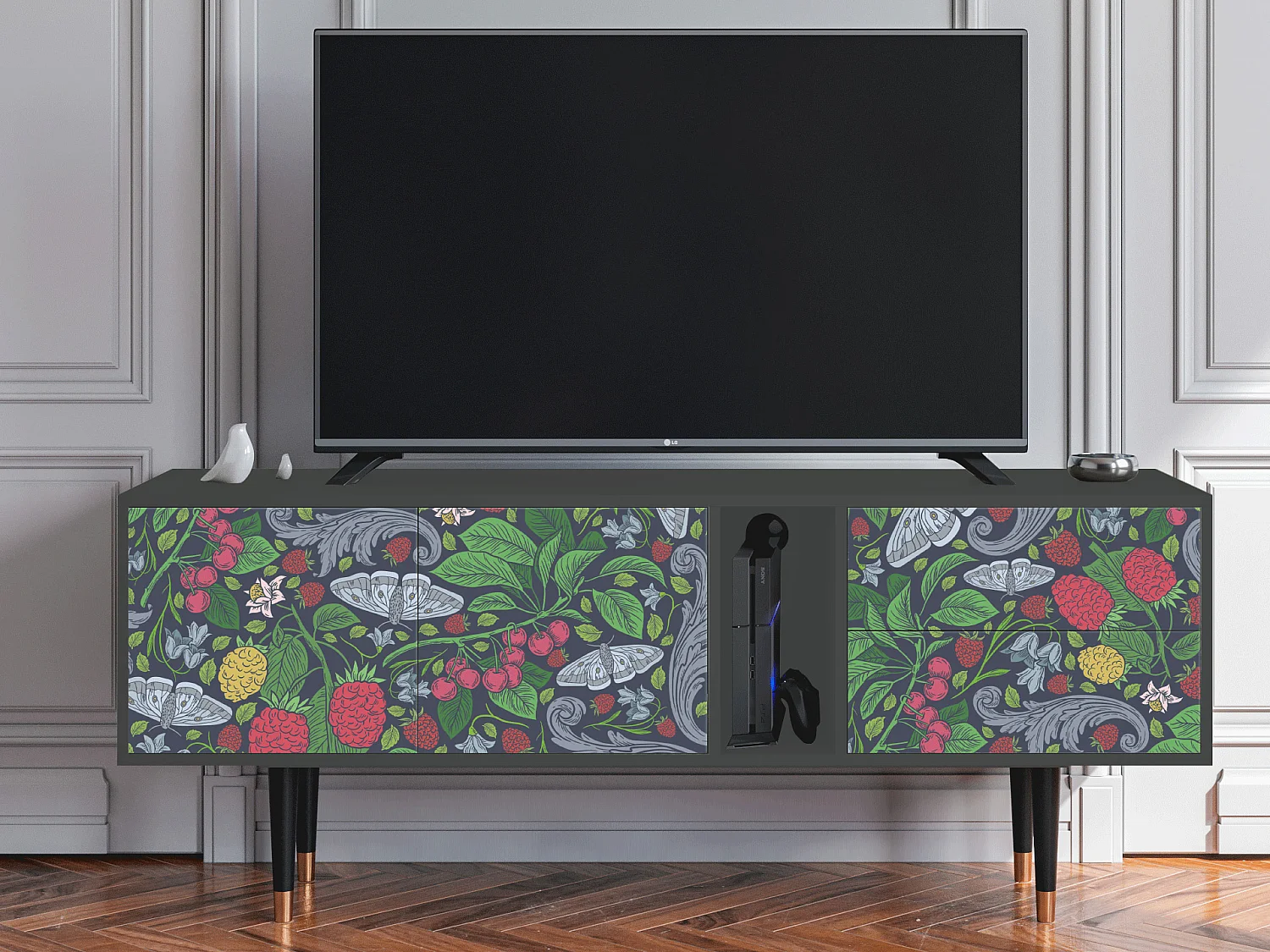 TV-meubel - 170х69х48 cm - T1 - Summer Berries, Antraciet