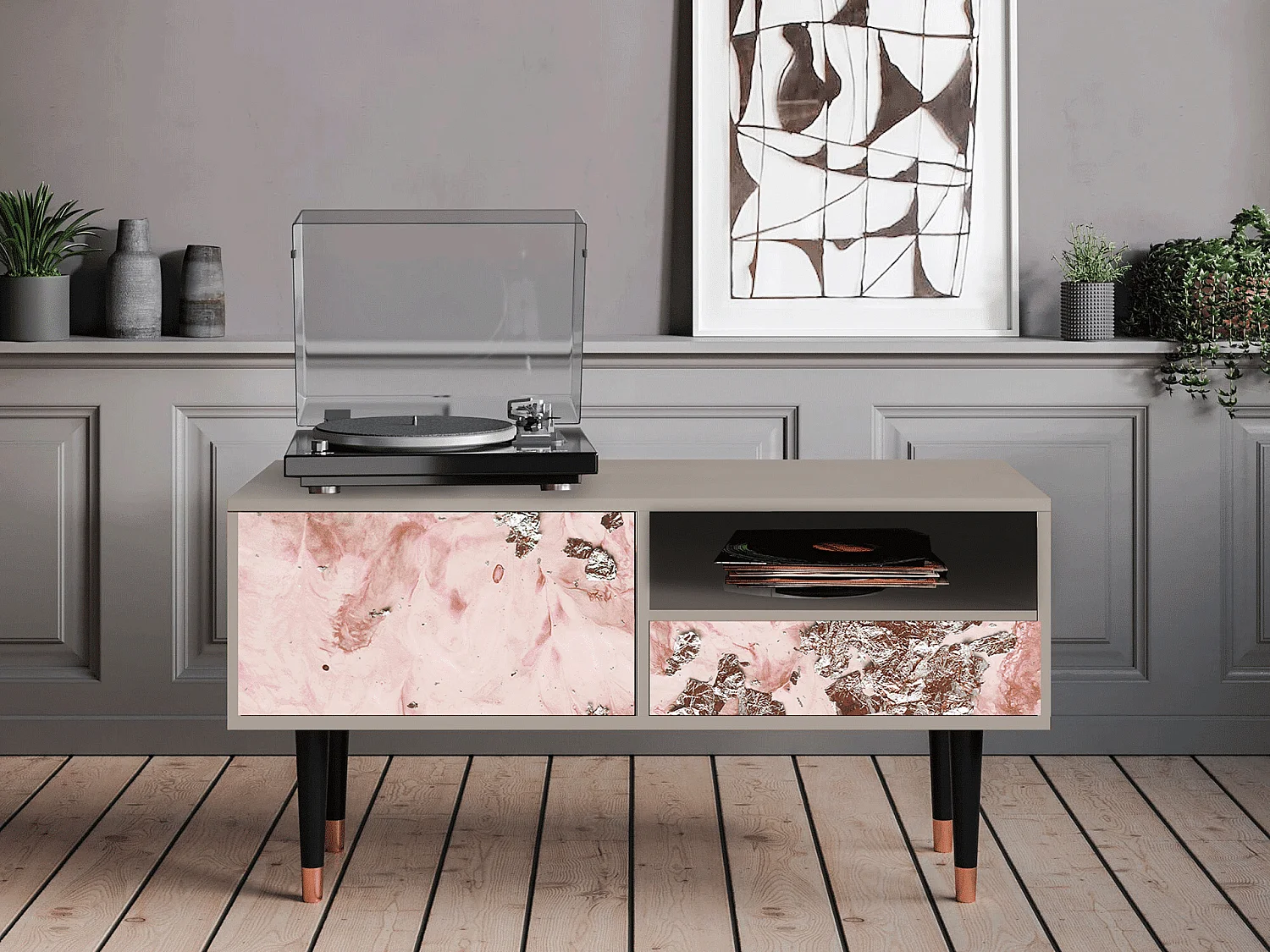 Mueble de TV - 115х59х48 cm - T3 - Cotton Candy, Areia