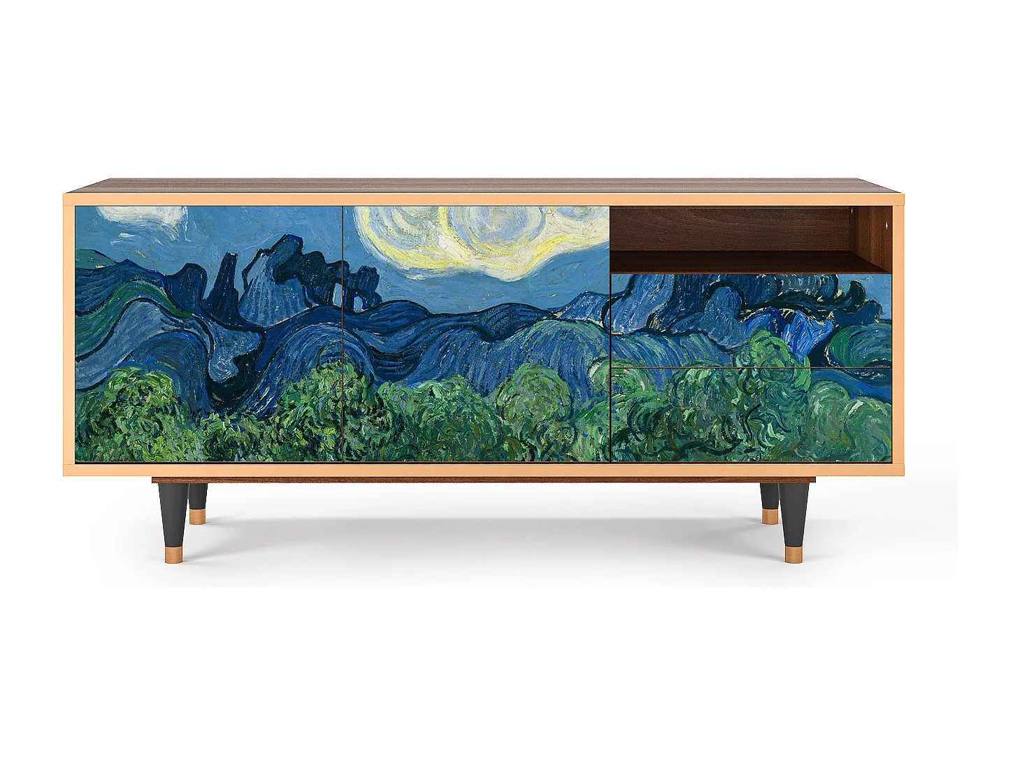 Mueble de TV - 125х56х41 cm - T7 - The Oil Trees, Nogal