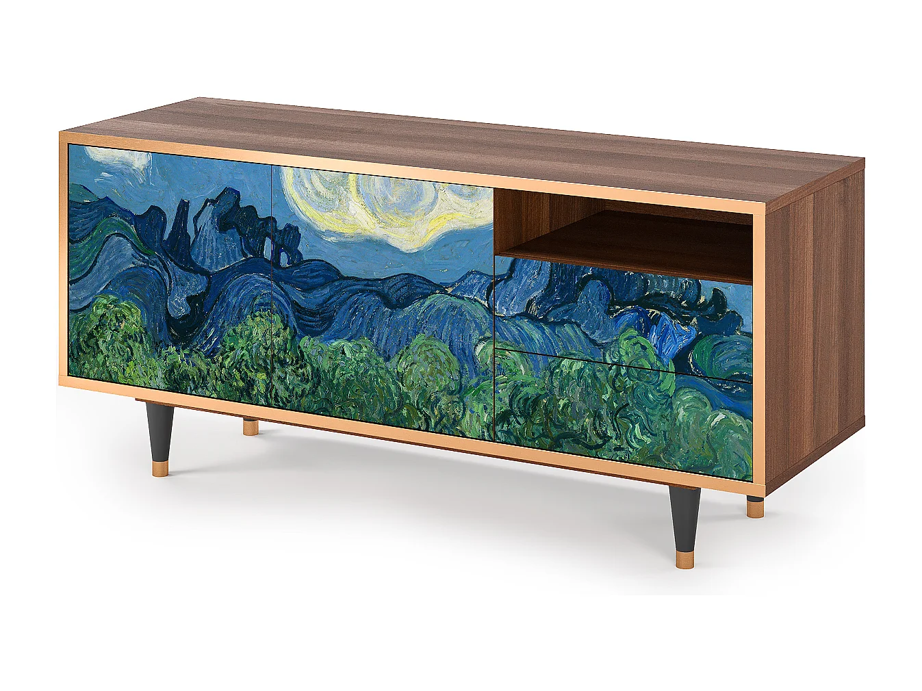 Mueble de TV - 125х56х41 cm - T7 - The Oil Trees, Nogal