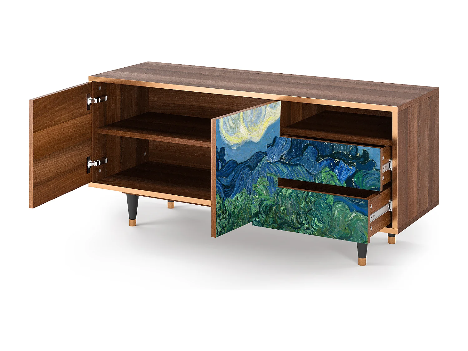 Mueble de TV - 125х56х41 cm - T7 - The Oil Trees, Nogal