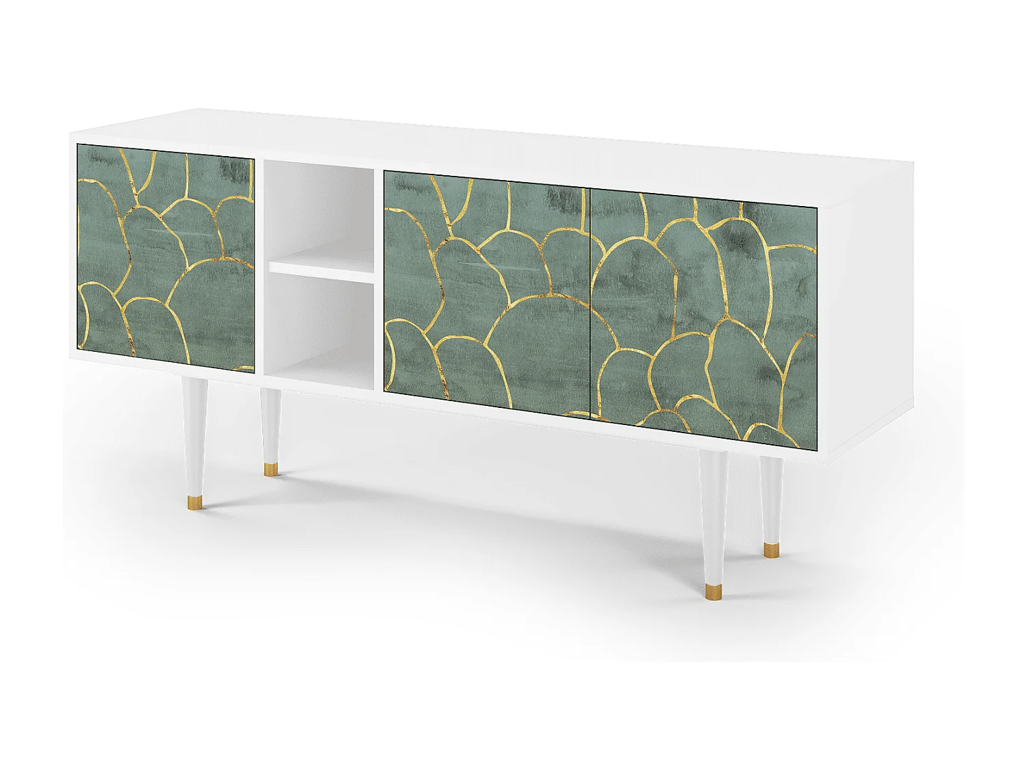 TV-Möbel - 150х69х41 cm - T5 - Magnificent Water Lily, Weiß