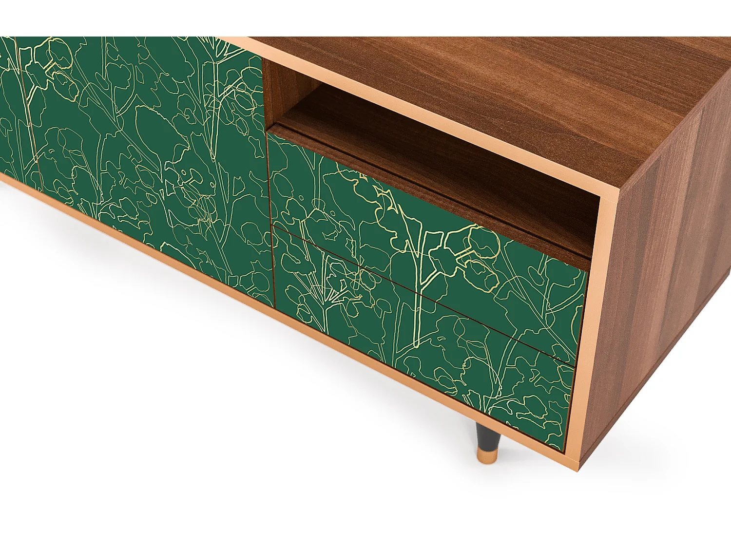 Meuble TV - 125х56х41 cm - T7 - Emerald Forest, Noyer