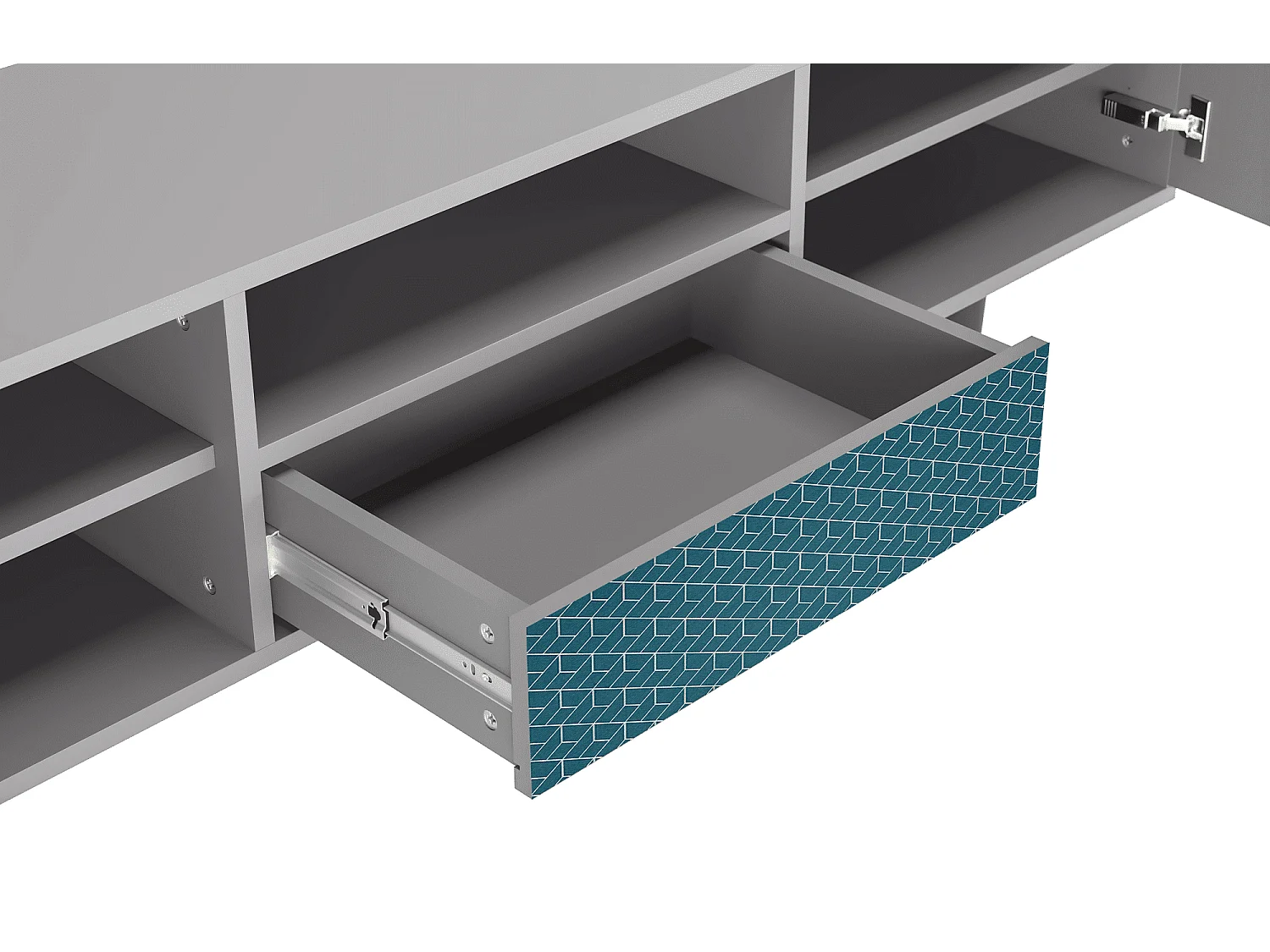 TV-meubel - 170х59х41 cm - T6 - Turquoise Geometry, Grijs